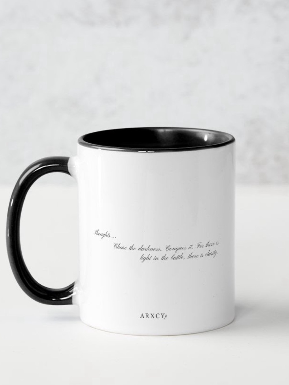 Two-Tone White Mug with Black Handle and Interior